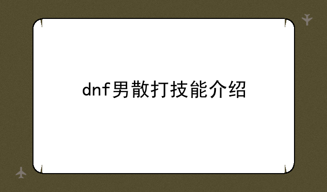 dnf男散打技能介绍