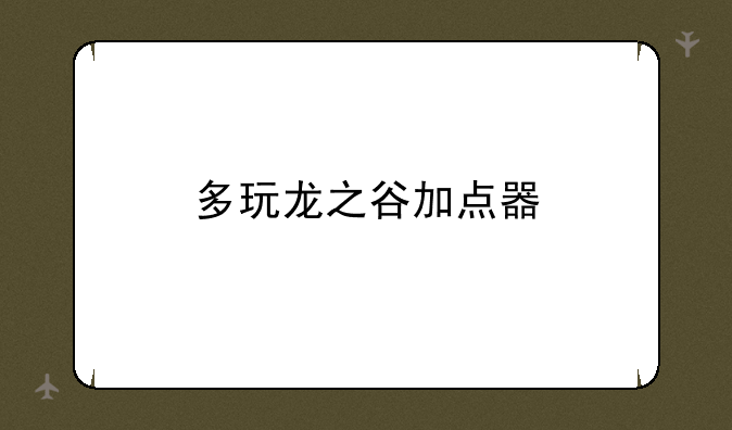 多玩龙之谷加点器