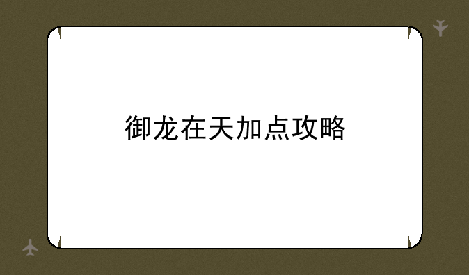 御龙在天加点攻略