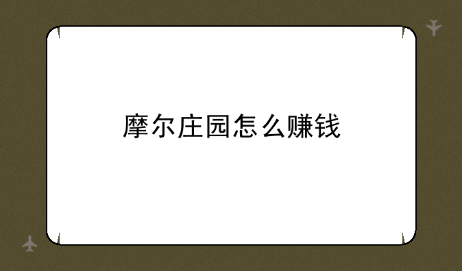 摩尔庄园怎么赚钱