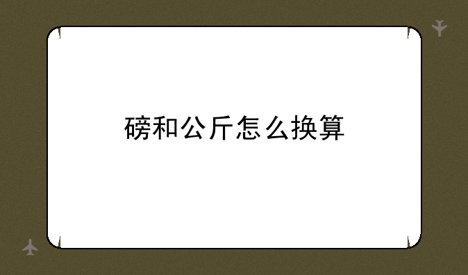磅和公斤怎么换算