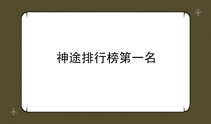 神途排行榜第一名