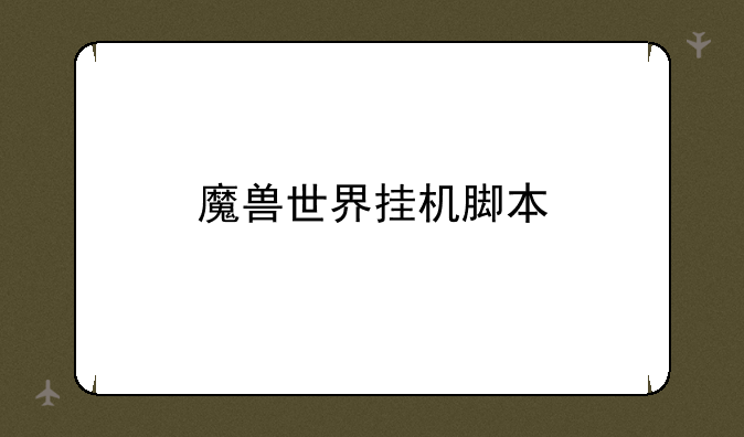 魔兽世界挂机脚本