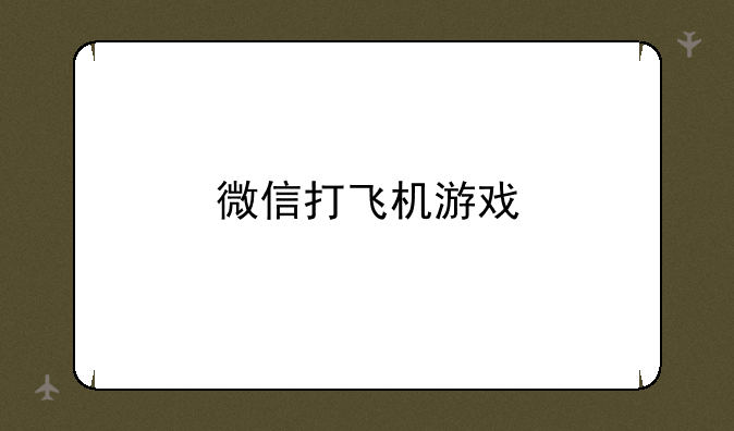 微信打飞机游戏