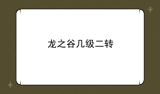 龙之谷几级二转