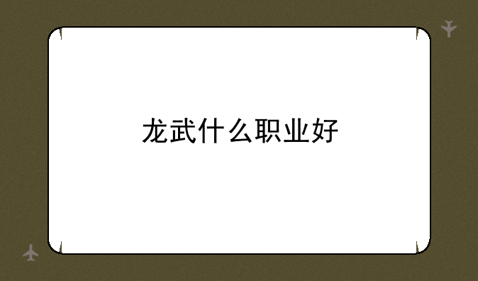 龙武什么职业好
