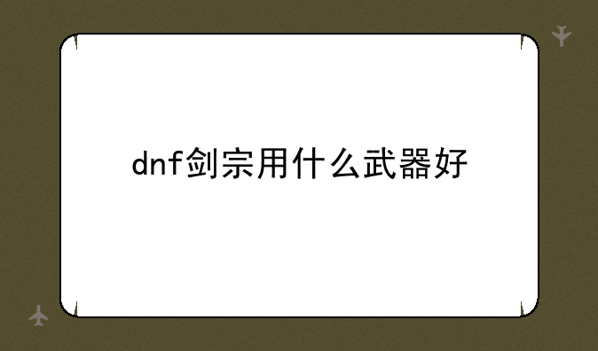 dnf剑宗用什么武器好