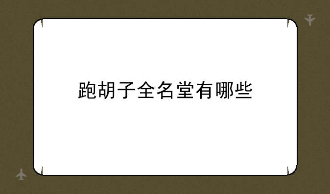 跑胡子全名堂有哪些