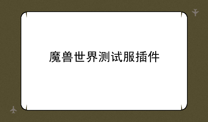 魔兽世界测试服插件