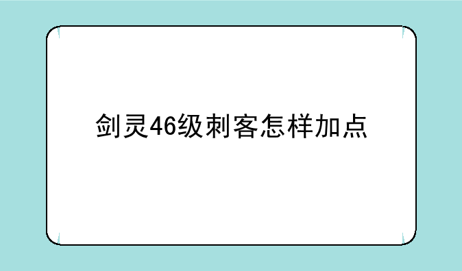 剑灵46级刺客怎样加点