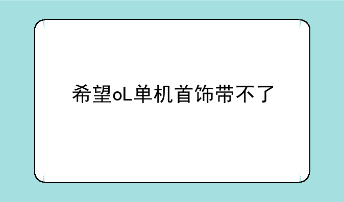 希望oL单机首饰带不了