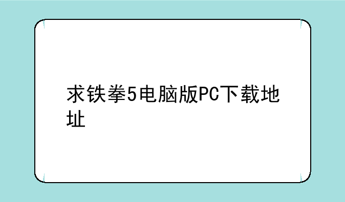 求铁拳5电脑版PC下载地址