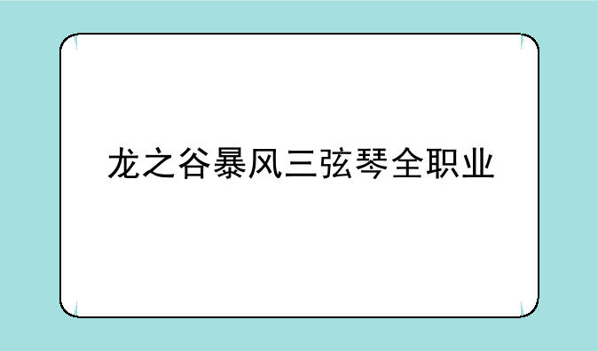 龙之谷暴风三弦琴全职业