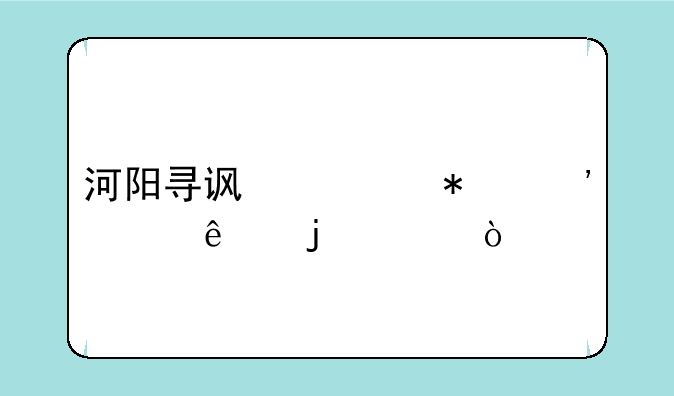 河阳寻访任务安慰人的家伙