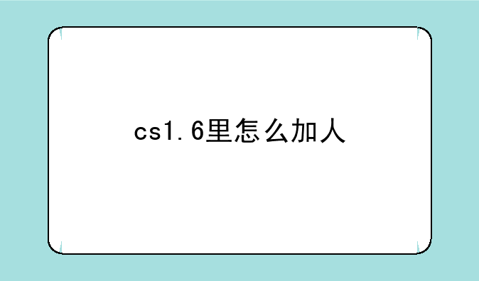 cs1.6里怎么加人