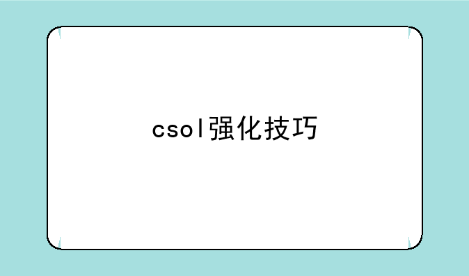 csol强化技巧