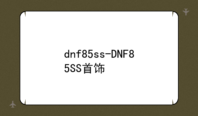 dnf85ss-DNF85SS首饰