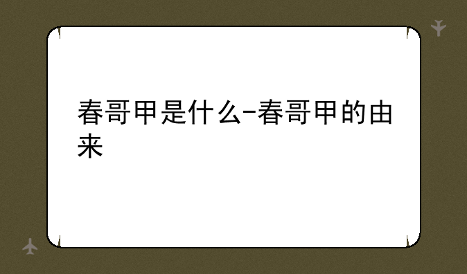 春哥甲是什么-春哥甲的由来