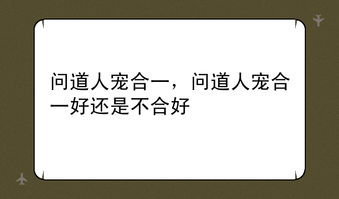 问道人宠合一，问道人宠合一好还是不合好