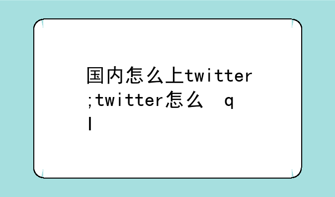 国内怎么上twitter;twitter怎么在国内用