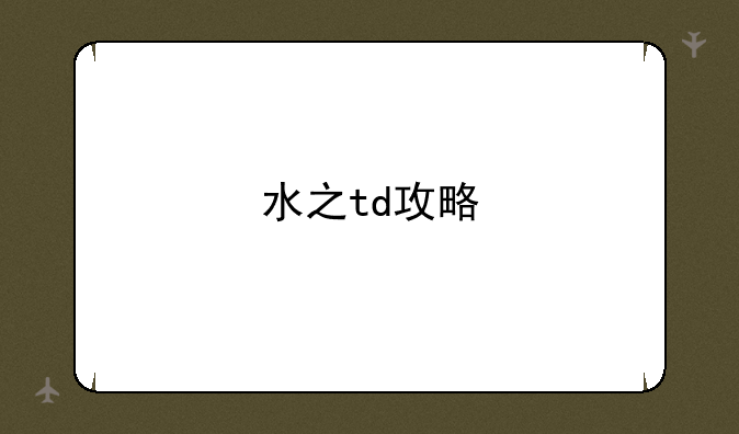 水之td攻略