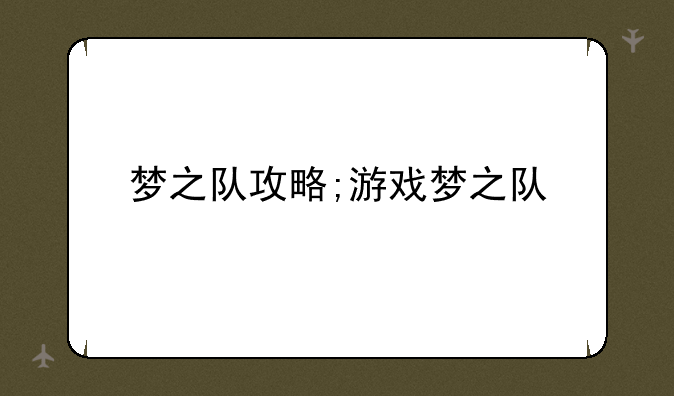 梦之队攻略;游戏梦之队