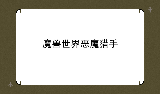 魔兽世界恶魔猎手