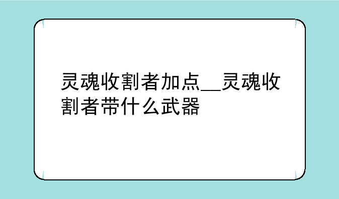 灵魂收割者加点__灵魂收割者带什么武器